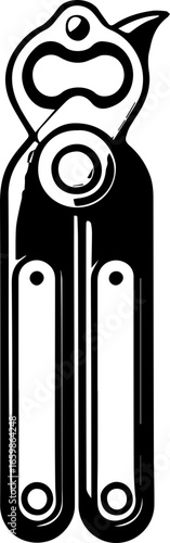 Illustration of a double chamber teapot with a lid showcasing a minimalist black and white design style