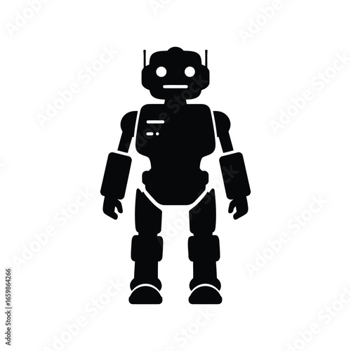 Humanoid robot icon with simple design for technology and ai concepts vector