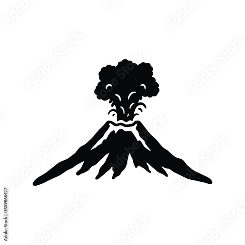 Powerful volcano erupting spewing ash smoke clouds explosive nature power vector