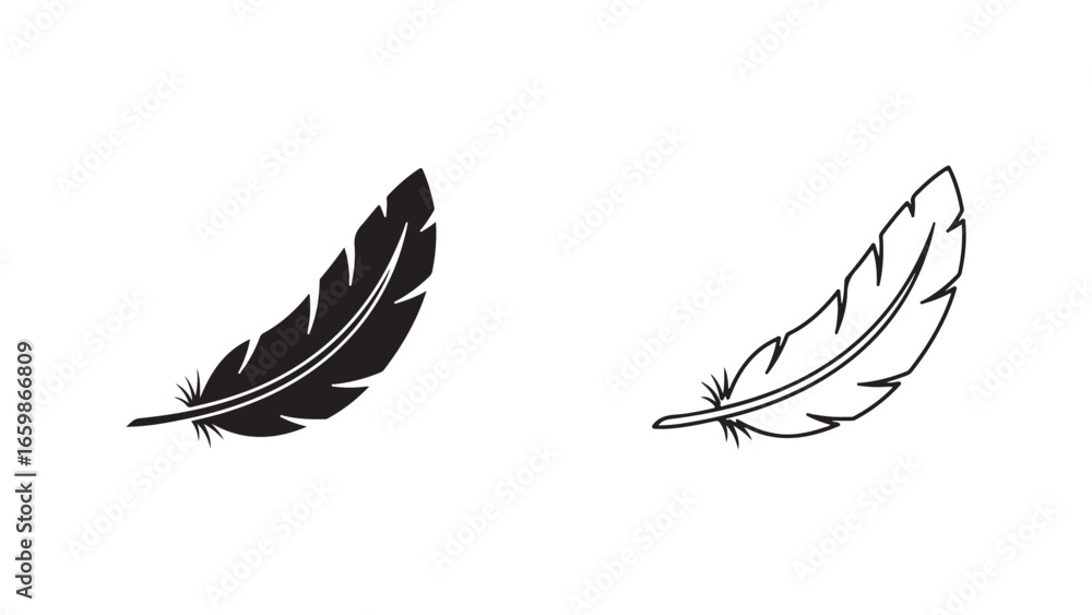 Fototapeta premium Feather icon with transparent background