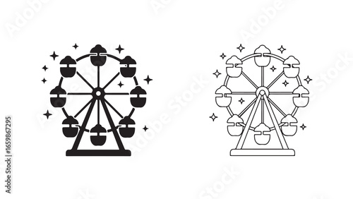 Ferris wheel icon with transparent background