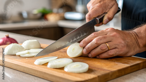 Wallpaper Mural woman slicing a onion Torontodigital.ca
