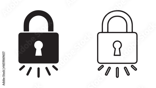 Lock icon with transparent background
