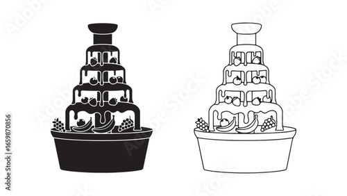 Fruit fountain with cascading tiers