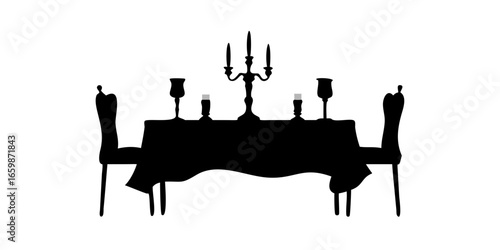 Formal Dinner Table Silhouette