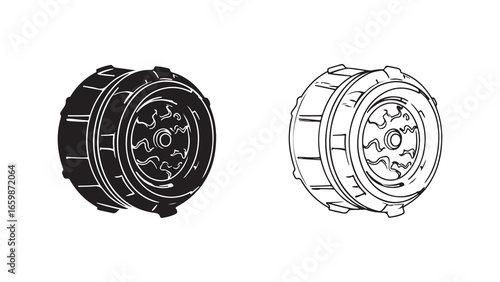 Manhole cover outline with transparent background