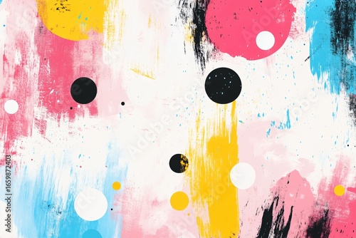 Vibrant abstract brushstrokes create a modern graphic art piece