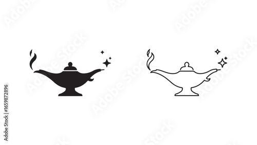 Genie lamp icon with transparent background