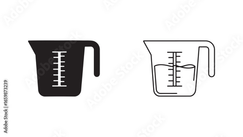 Measuring cup icon set with transparent background