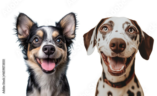 border collie and two, border collie and two dogs, Black-Coated Dog, Joyful Dog Portrait. Detailed portrait of a German Shepherd in profile view