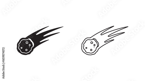 Meteor falling icon with transparent background