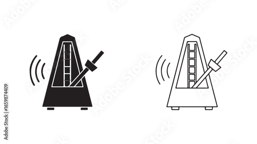 Metronome musical instrument with transparent background