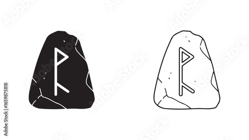 Rune stone with ancient symbol