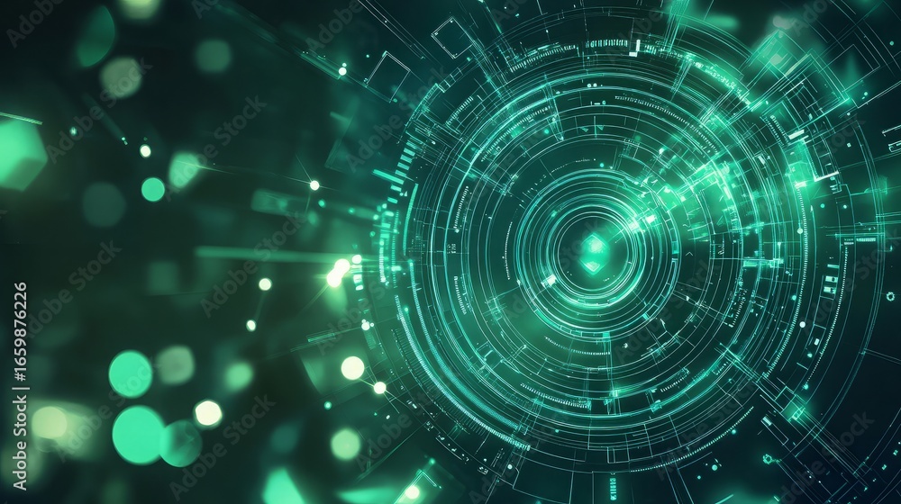 Fototapeta premium Futuristic cristal green background
