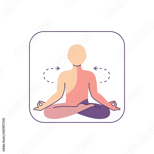 principal mindful breathing meditation person practicing mindfulness seated in lotus position within a frame creating calm illustrating stress reduction techniques