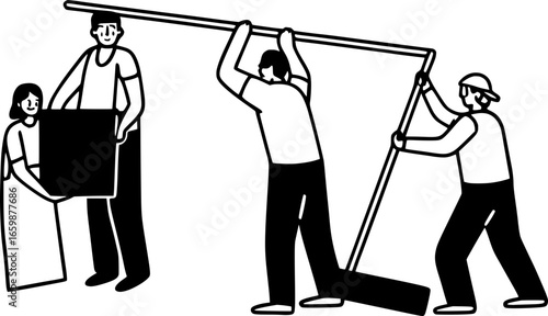 Man and woman on construction area