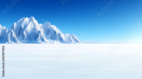 Wallpaper Mural A vast, pristine expanse of snow-covered peaks rises against a brilliant blue sky, bathed in the light of a serene winter day. Torontodigital.ca