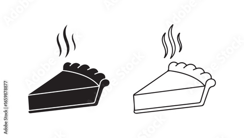 Hot pie slice icon with transparent background