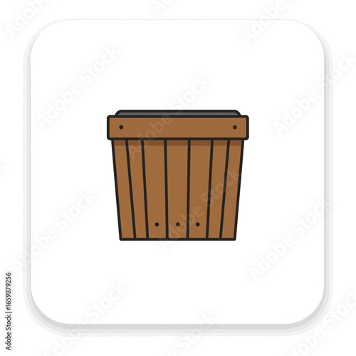 wooden bin for compost a container crafted for organic waste used to promote eco-friendly gardening and natural growth on a white background