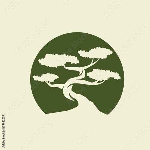 bonsai tree abstract logo modern style