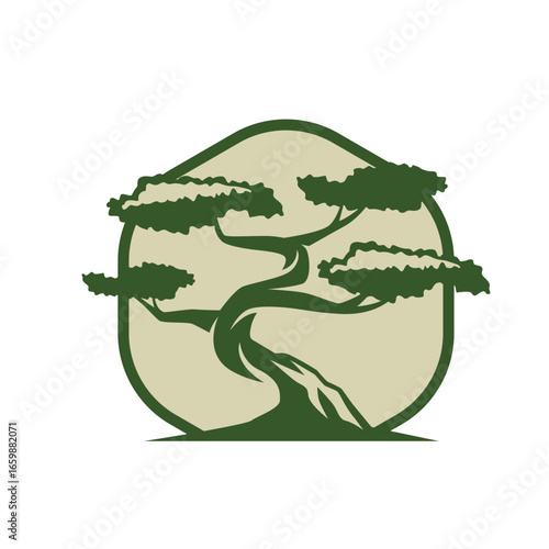 bonsai tree abstract logo modern style