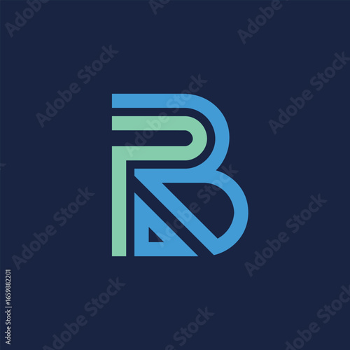 Bild auf Leinwand bp letters abstract logo modern style