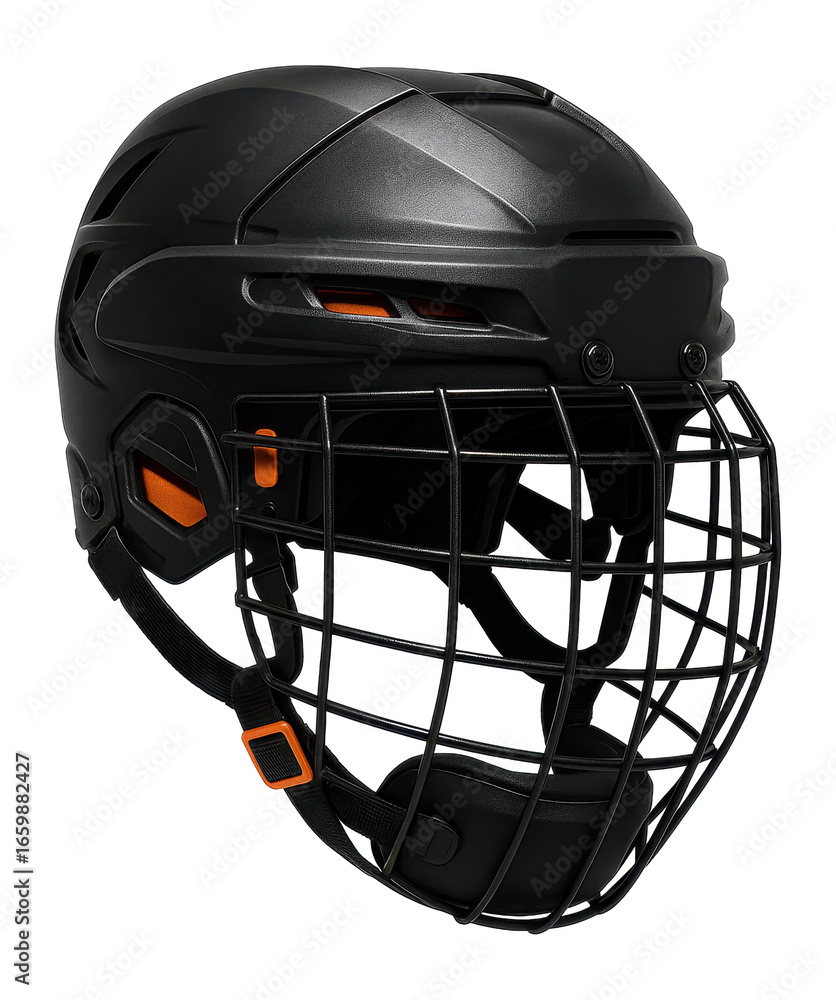 Fototapeta premium Hockey helmet with cage faceguard and adjustable chin cup