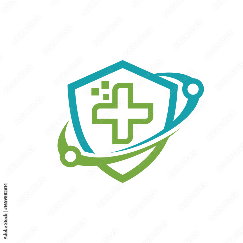 Obraz premium digital medicine abstract logo modern style