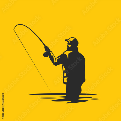 fisherman abstract logo modern style