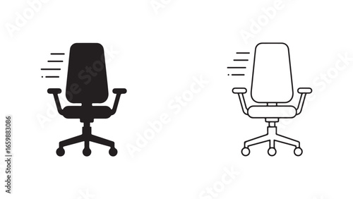 Office chair icon outline and filled style with transparent background