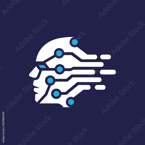 Canvas-taulu robot head abstract logo modern style