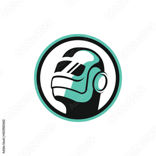 robot head abstract logo modern style