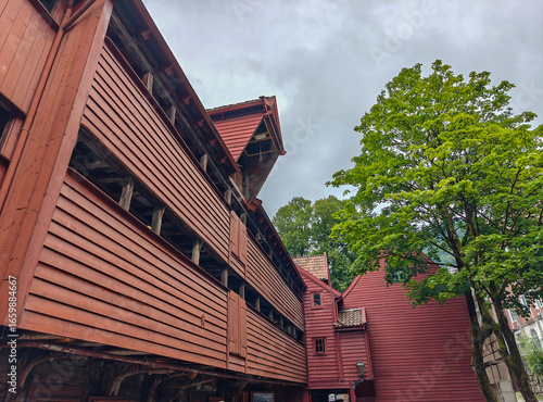 Wallpaper Mural The wooden houses at Bryggen, the historic wharf in Bergen Torontodigital.ca