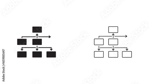 Organizational chart diagram with arrows