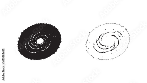 Spiral galaxy swirl with transparent background