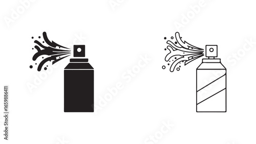 Spray can with aerosol mist