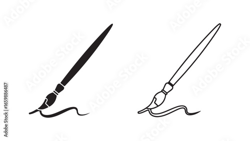 Paint brush icon with transparent background