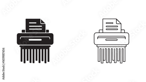 Paper shredder icon with transparent background