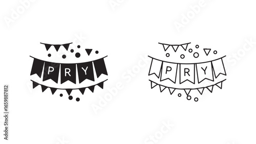 Party banner with letters pry
