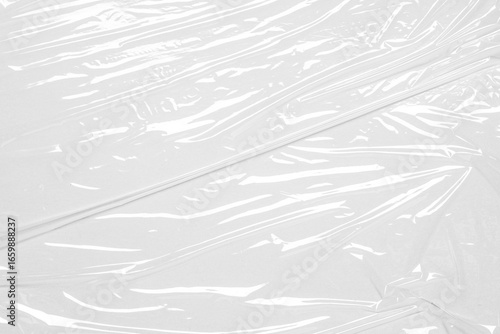 plastic overlay texture of realistic crumpled transparent plastic film wrap on white background,wrinkled stretched plastic effect.abstract plastic background on transparent png