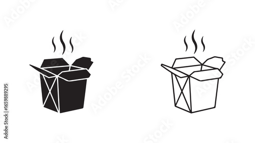 Takeout box icon with transparent background