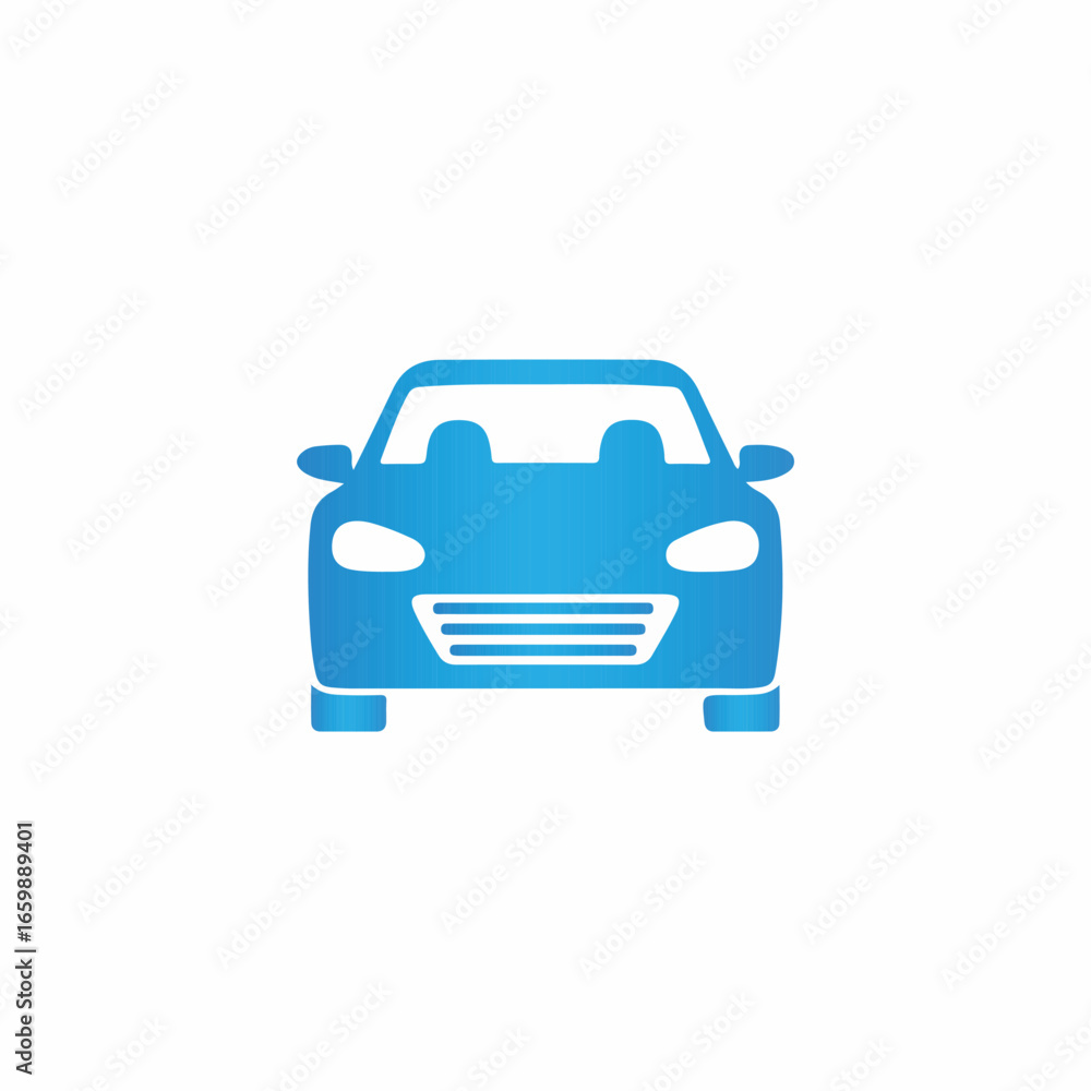 Obraz premium blue car icon, car icon vector illustration, Blue Car Front View Icon Vector, car icon, vehicle symbol, blue car vector, automobile front view, transport illustration, driving concept, automotive logo