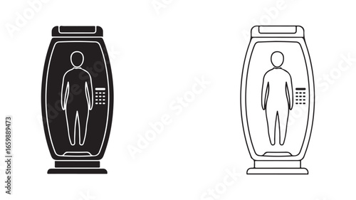 Tanning bed icon with transparent background