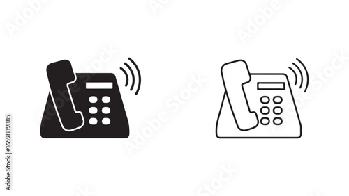 Telephone icon with ringing sound and transparent background