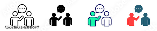 One-On-One Coaching  Icon Set Multiple Style Collection