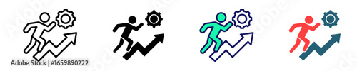 Professional Growth  Icon Set Multiple Style Collection
