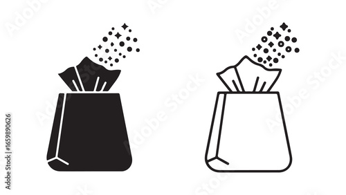 Tissue box with sparkling cleaning effect