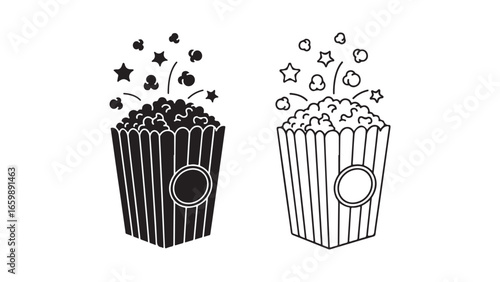 Popcorn bucket with stars and confetti