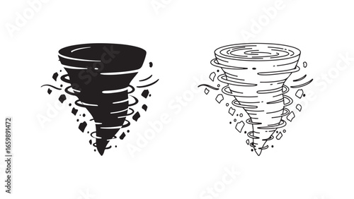 Tornado weather phenomenon with debris