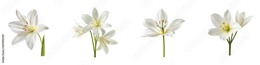 Fototapeta premium Beautiful lilies in full bloom, showcasing floral elegance purity